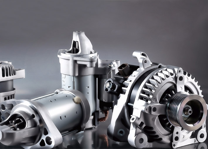 Stojan i rdzeń wirnika małego silnika samochodowego